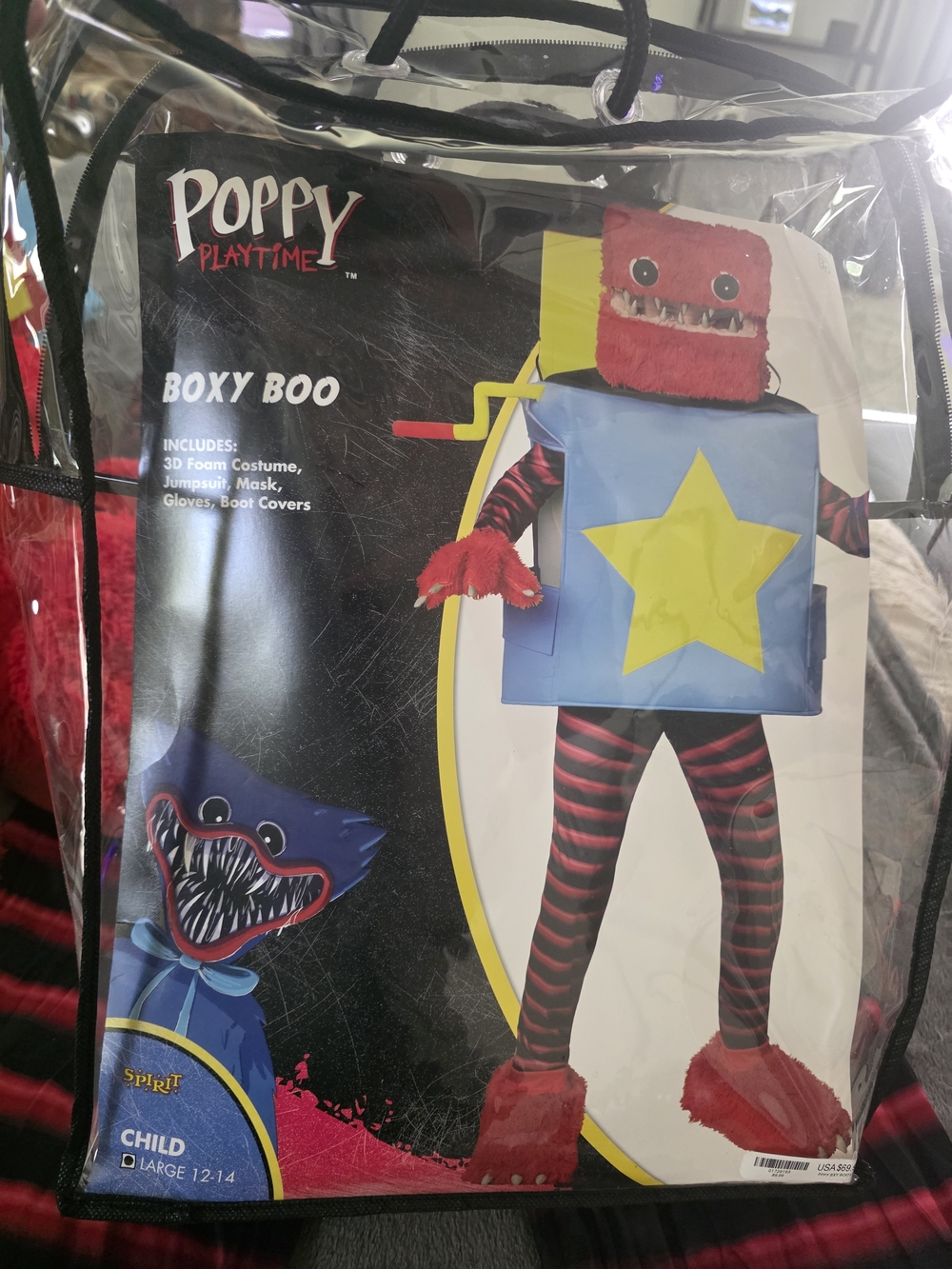 Spirit Poppy Playtime Boxy Boo Kids Costume - Blue & Red with Yellow Star